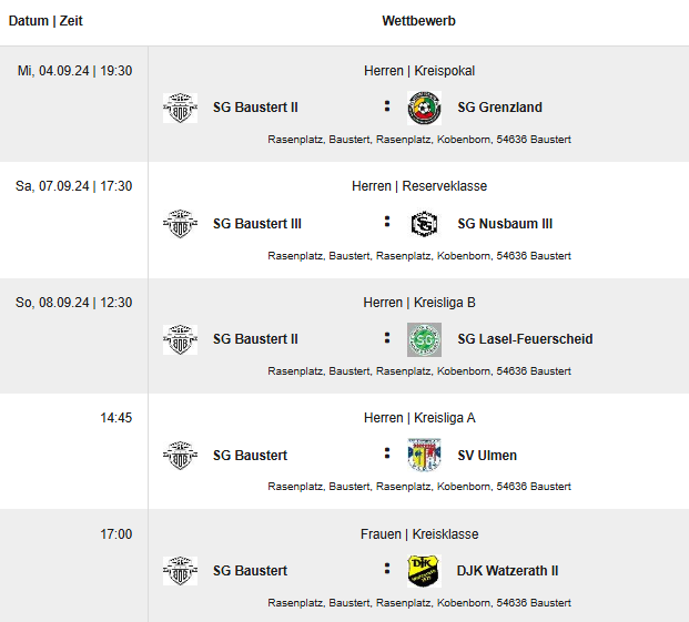 Fußball Programm